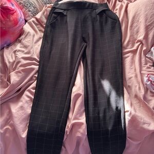 Women's Black Checkered Leggings